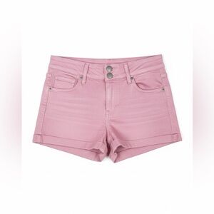 NO BOUNDARIES Women’s Rose Pink High Rise Denim Shorts